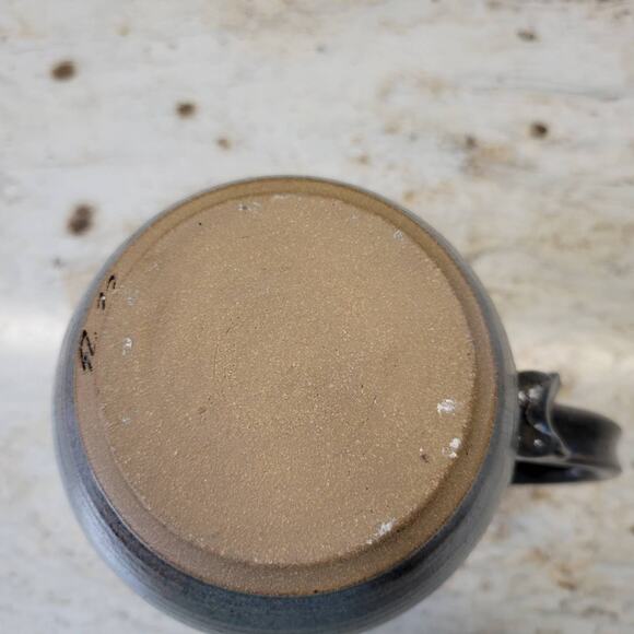 Vintage Studio Pottery Pitcher, Retro Hand Thrown, Grays and White - Picture 6 of 7